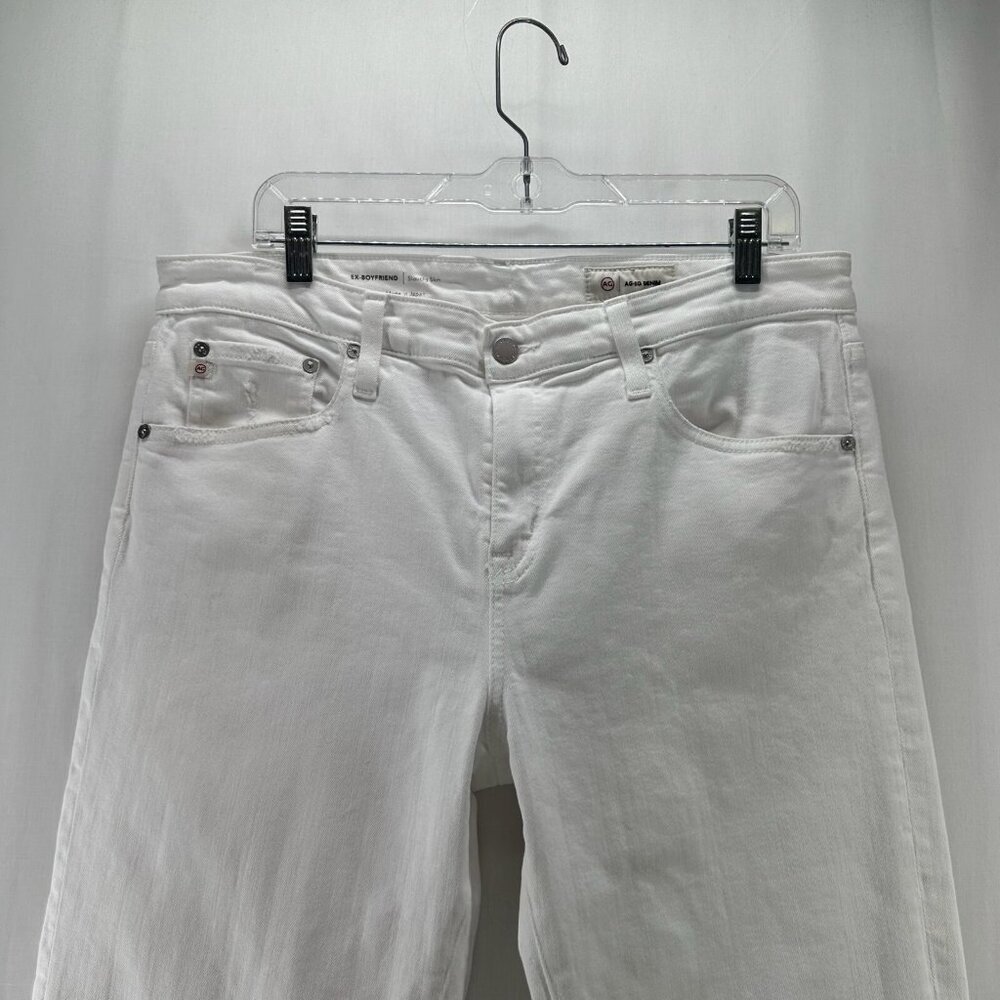 AG Adriano Goldschmied Jean Women 31 AG-Ed Denim Ex Boyfriend Slouchy Slim White - Picture 3 of 12